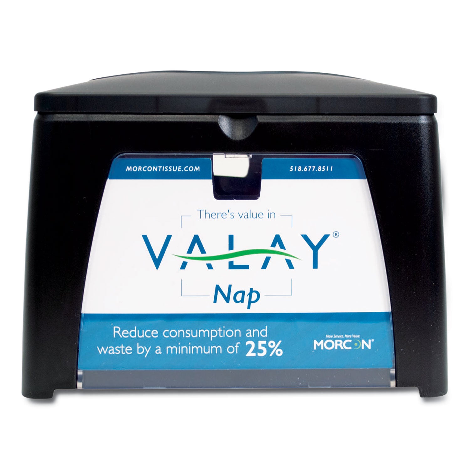 Morcon Paper Valay Table Top Napkin Dispenser, 6.5 x 8.4 x 6.3, Black (NT111EA)