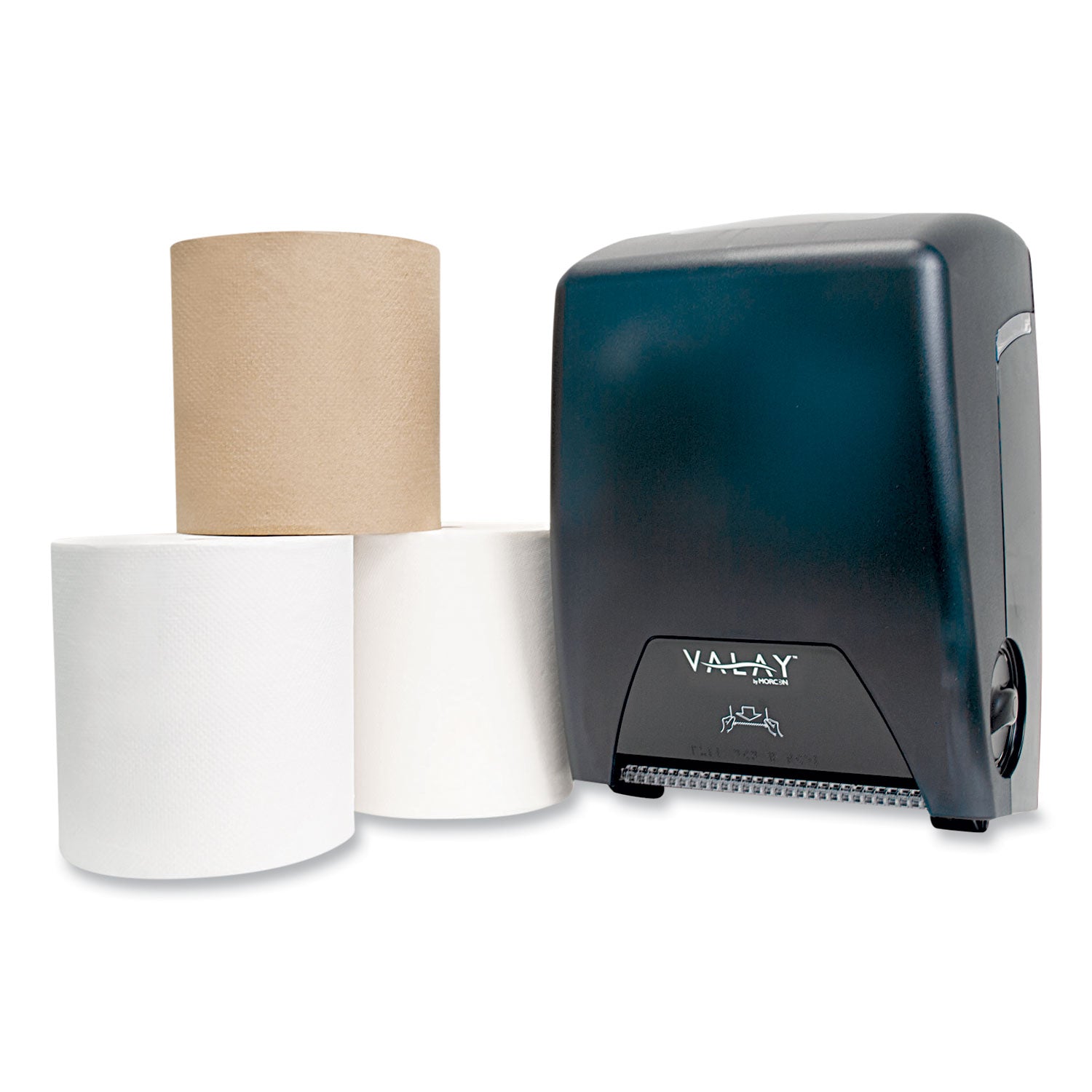 Morcon Paper Valay Proprietary Roll Towel Dispenser, 11.75 x 8.5 x 14, Black (VT1008)