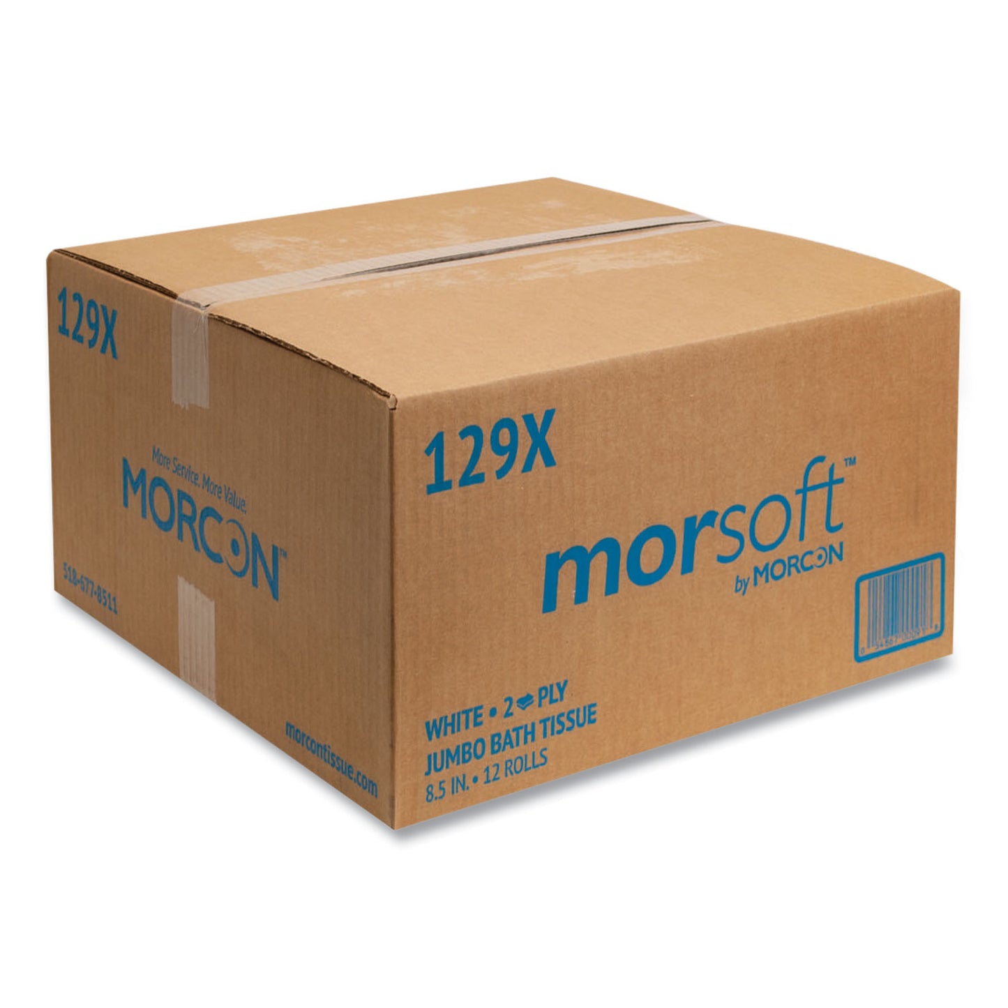 Morcon Paper Jumbo Bath Tissue, Septic Safe, 2-Ply, White, 3.3" x 500 ft, 12/Carton (129X)