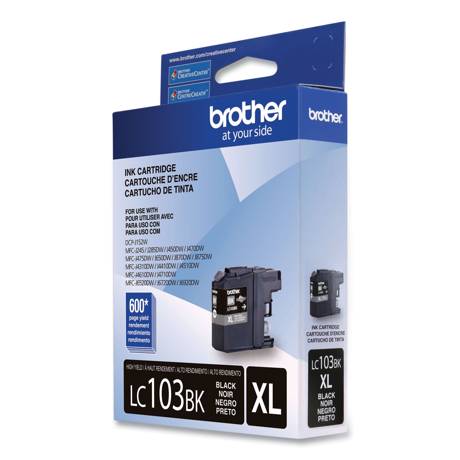 Brother LC103BK Innobella High-Yield Ink, 600 Page-Yield, Black