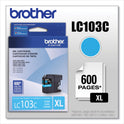 Brother LC103C Innobella High-Yield Ink, 600 Page-Yield, Cyan