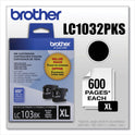 Brother LC1032PKS Innobella High-Yield Ink, 600 Page-Yield, Black, 2/Pack