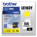 Brother LC103Y Innobella High-Yield Ink, 600 Page-Yield, Yellow