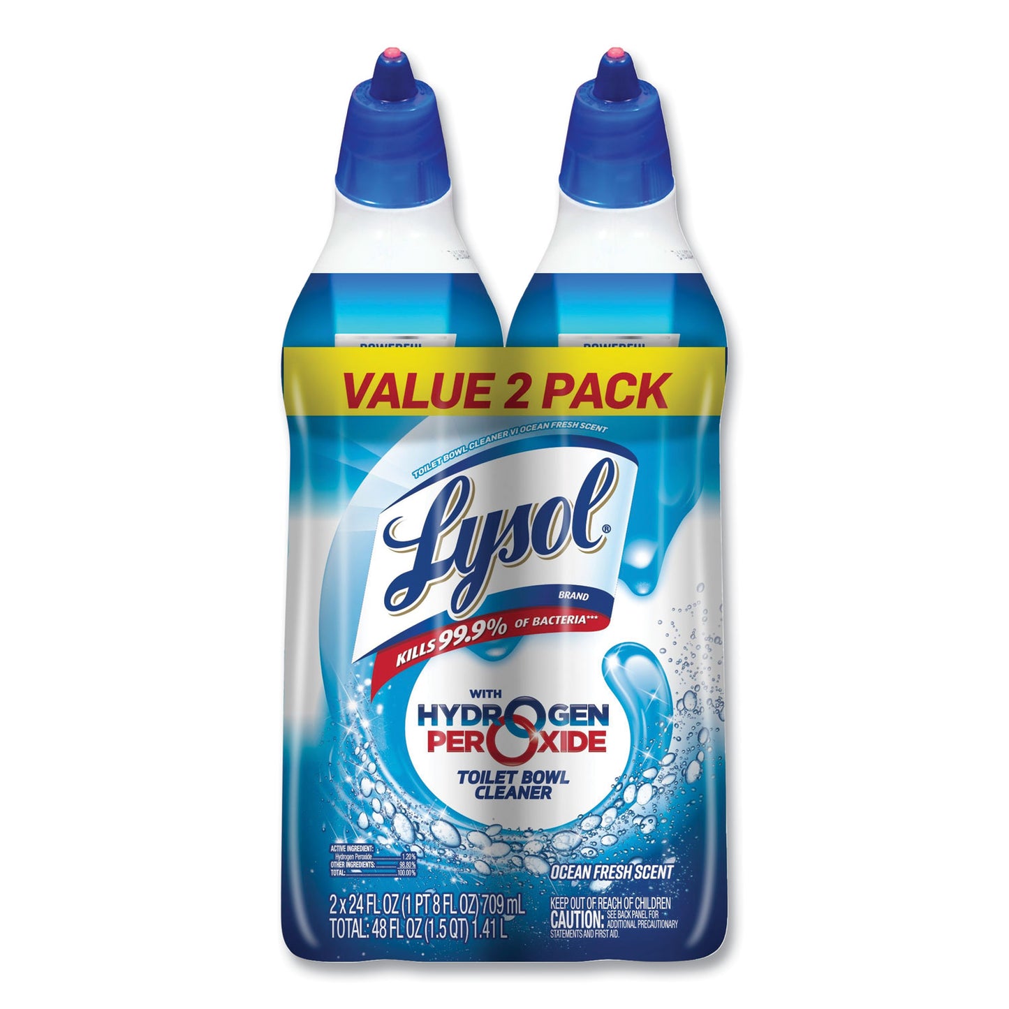 LYSOL Brand Toilet Bowl Cleaner with Hydrogen Peroxide, Ocean Fresh, 24 oz, 2/Pack (96084PK)