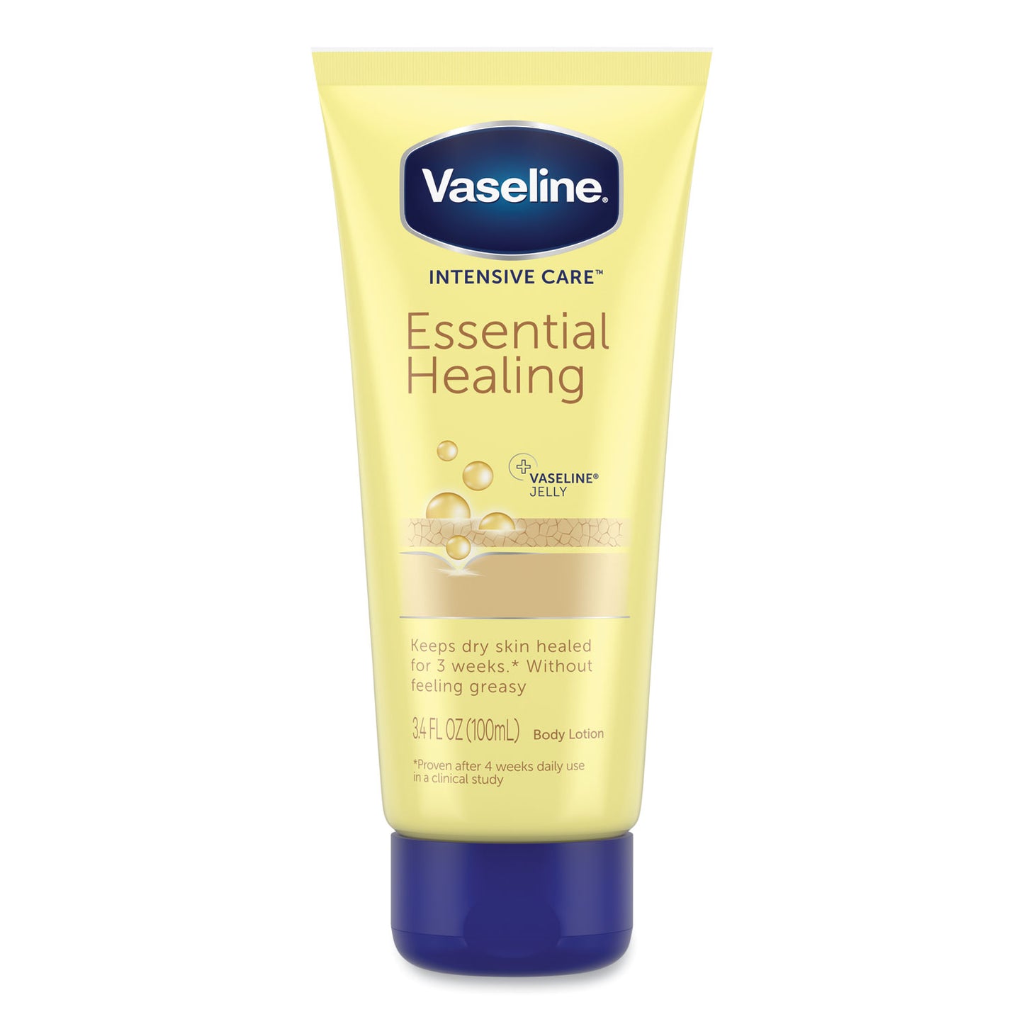 Vaseline Intensive Care Essential Healing Body Lotion, 3.4 oz Squeeze Tube, 12/Carton (04448CT)