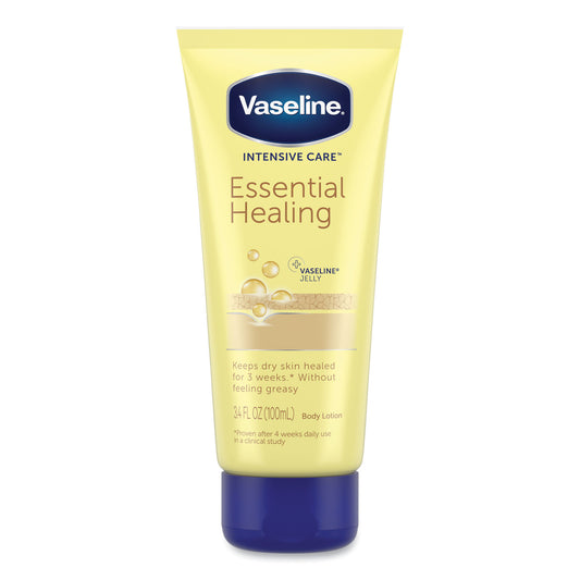 Vaseline Intensive Care Essential Healing Body Lotion, 3.4 oz Squeeze Tube, 12/Carton (04448CT)