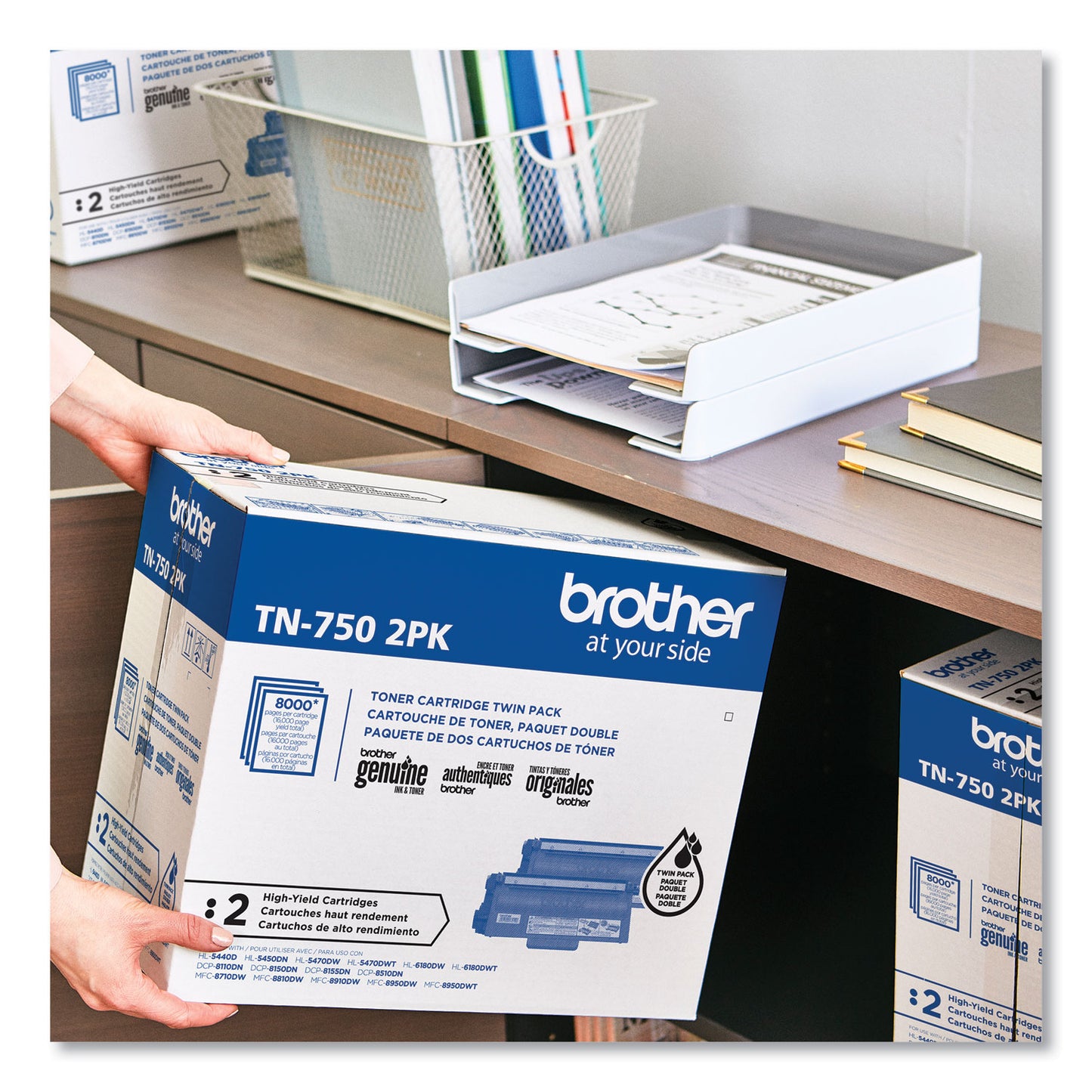 Brother TN7502PK High-Yield Toner, 8,000 Page-Yield, Black, 2/Pack