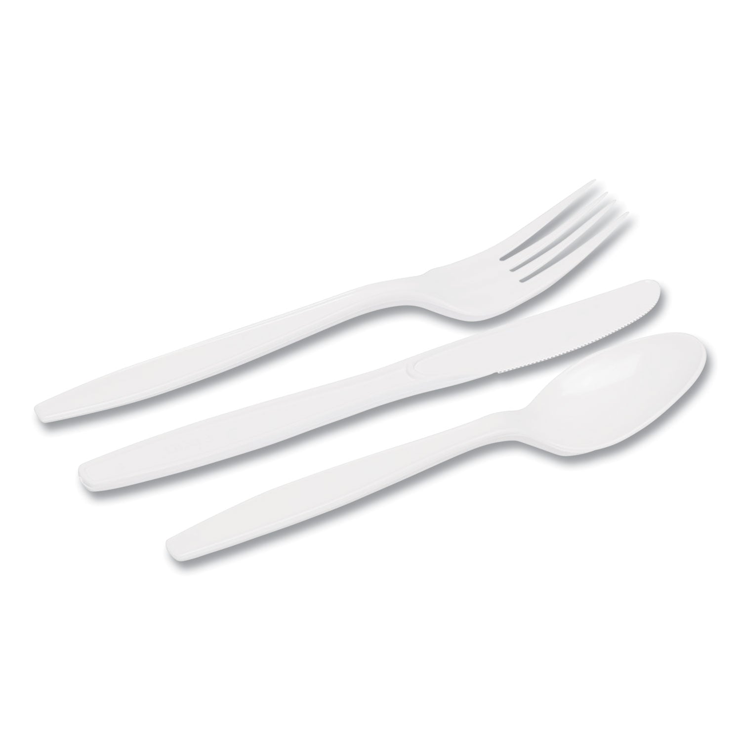 Dixie Combo Pack, Tray with White Plastic Utensils, 56 Forks, 56 Knives, 56 Spoons, 6 Packs (CM168CT)