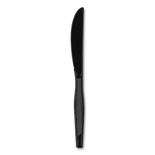 Dixie Plastic Cutlery, Heavyweight Knives, Black, 1,000/Carton (KH517)