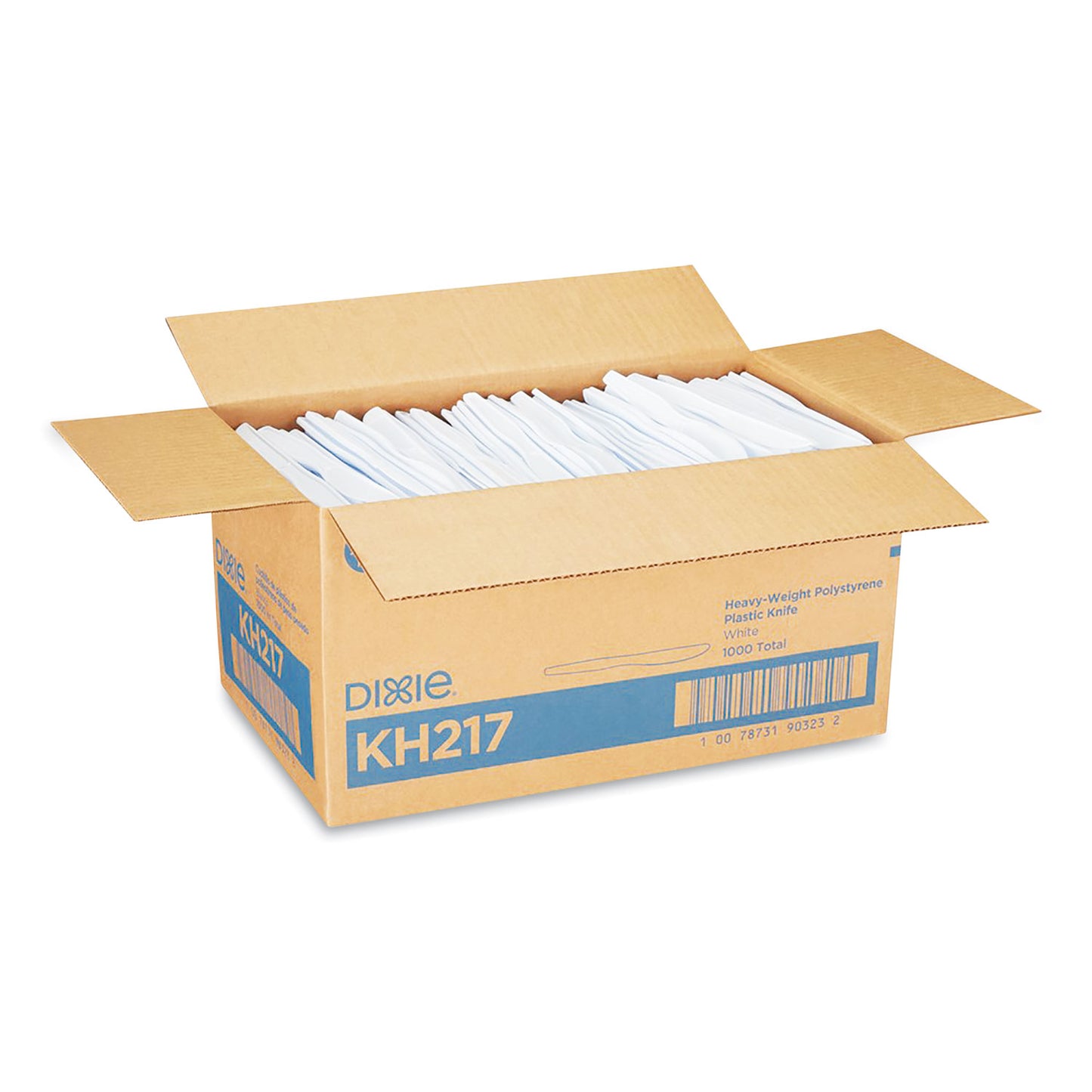 Dixie Plastic Cutlery, Heavyweight Knives, White, 1,000/Carton (KH217)