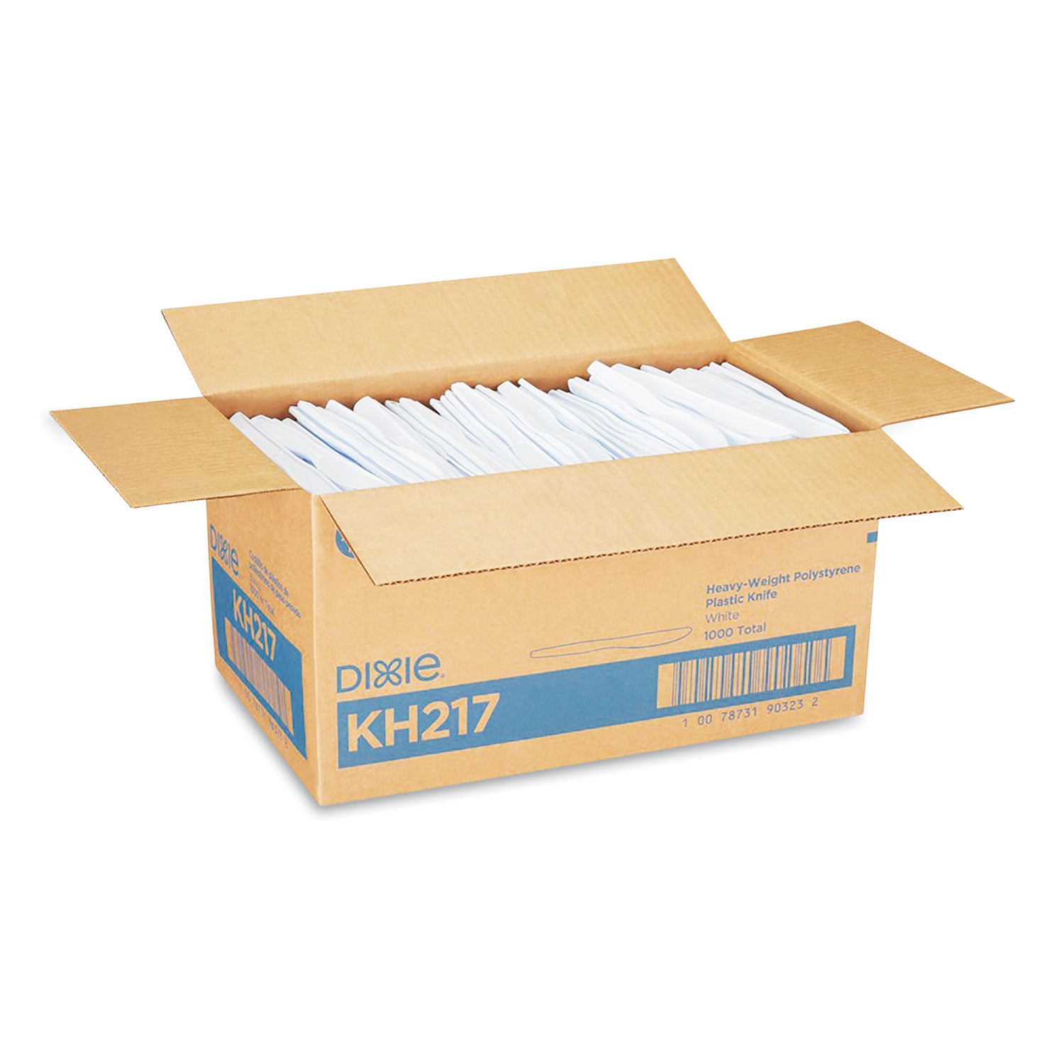 Dixie Plastic Cutlery, Heavyweight Knives, White, 1,000/Carton (KH217)