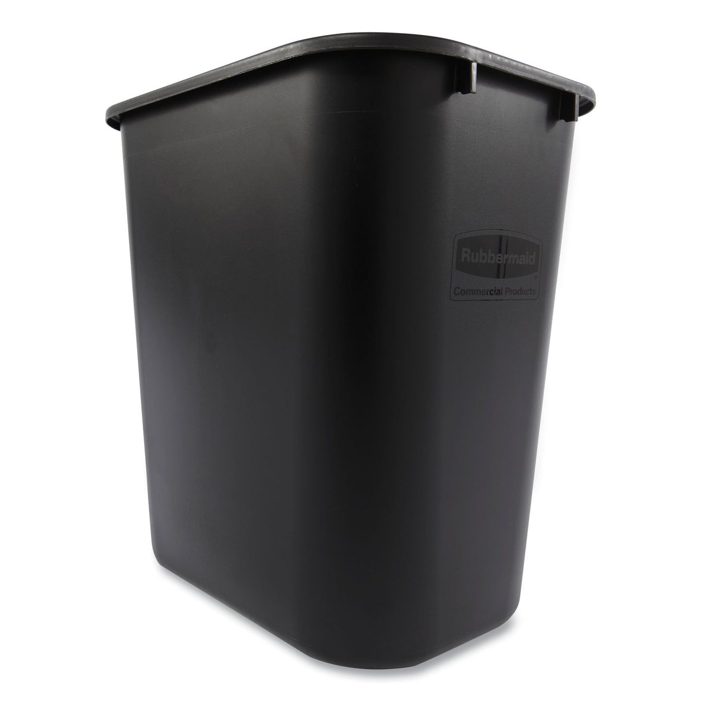 Rubbermaid Commercial Deskside Plastic Wastebasket, 7 gal, Plastic, Black (295600BK)