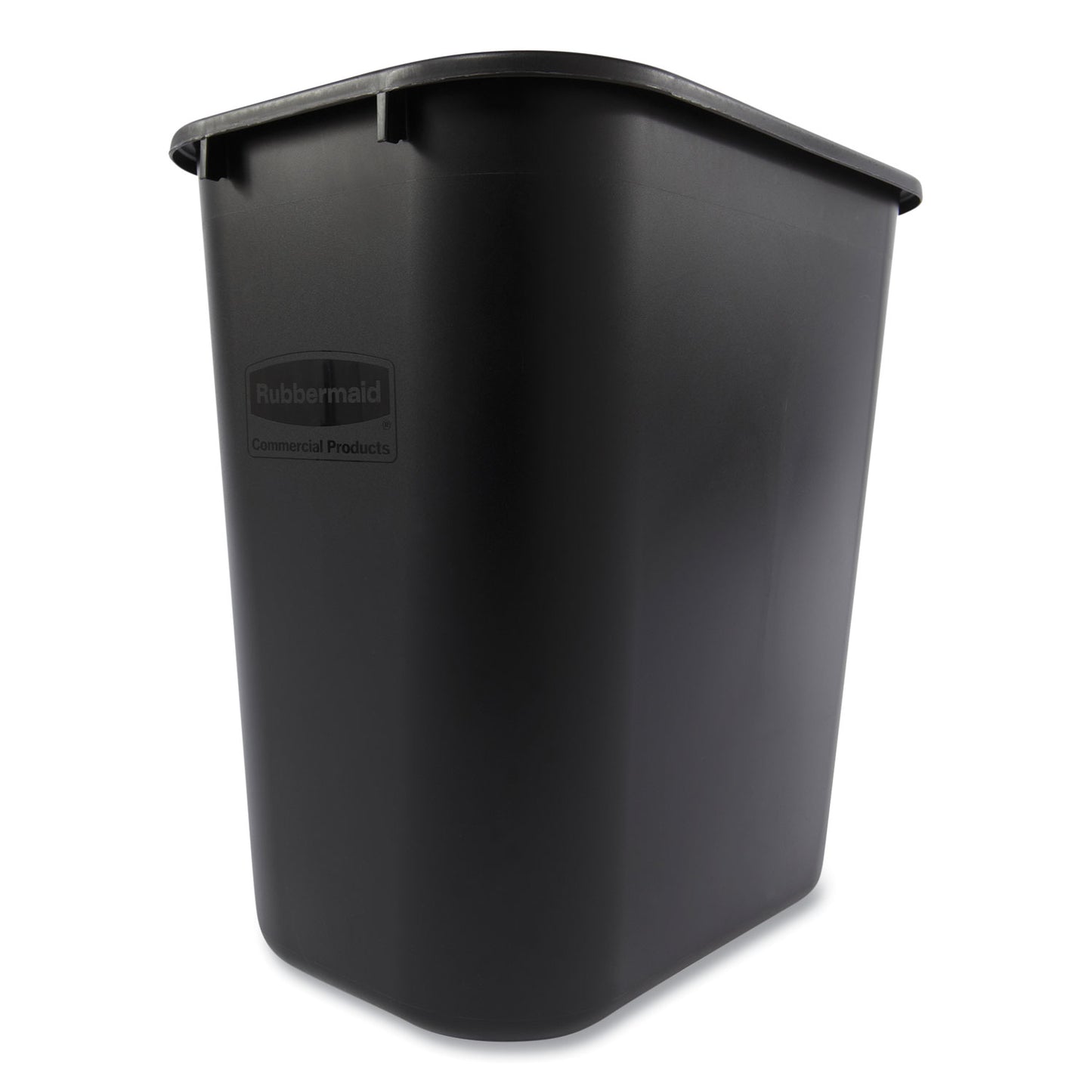 Rubbermaid Commercial Deskside Plastic Wastebasket, 7 gal, Plastic, Black (295600BK)