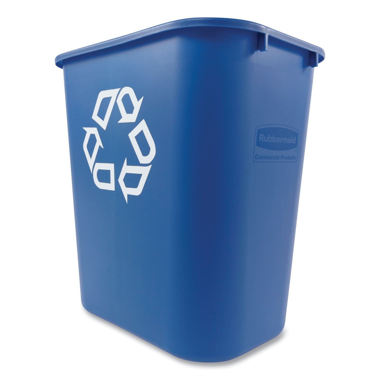 Rubbermaid Commercial Deskside Recycling Container, Medium, 28.13 qt, Plastic, Blue (295673BE)