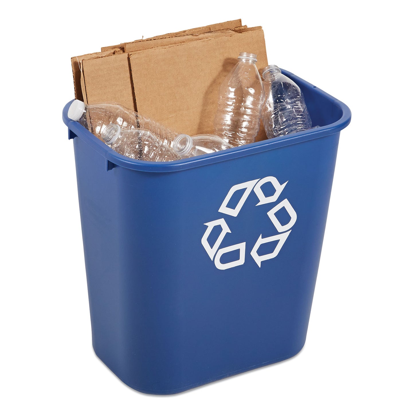 Rubbermaid Commercial Deskside Recycling Container, Medium, 28.13 qt, Plastic, Blue (295673BE)