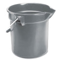 Rubbermaid Commercial 10 Quart Plastic Utility Pail, Plastic, Gray, 10.5" dia (296300GY)