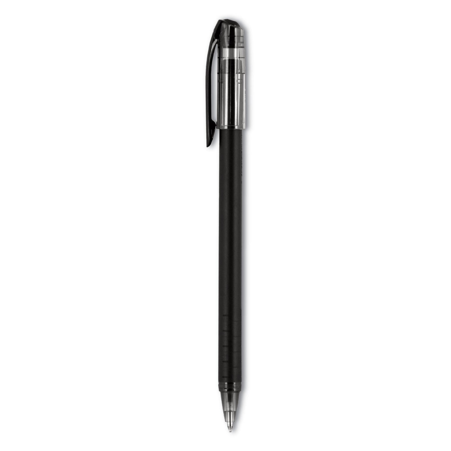uni-ball Jetstream 101 Hybrid Gel Pen, Stick, Bold 1 mm, Black Ink, Black Barrel, Dozen (1768011)