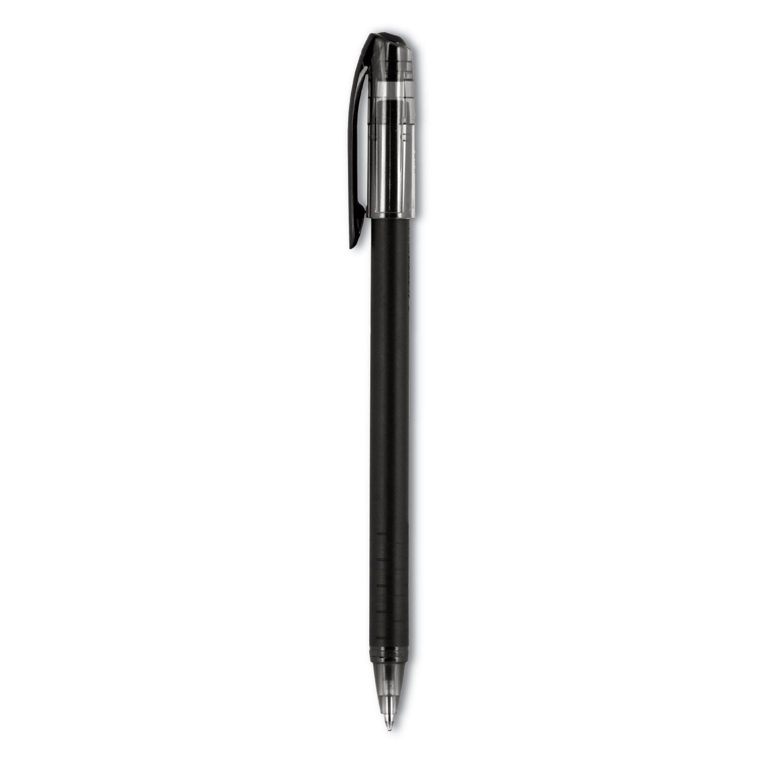 uni-ball Jetstream 101 Hybrid Gel Pen, Stick, Bold 1 mm, Black Ink, Black Barrel, Dozen (1768011)