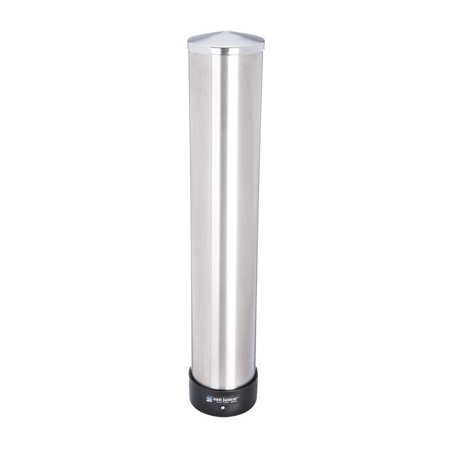 San Jamar Large Water Cup Dispenser with Removable Cap, For 12 oz to 24 oz Cups, Stainless Steel (C3400P)