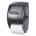 San Jamar Duett Standard Bath Tissue Dispenser, Oceans, 7.5 x 7 x 12.75, Transparent Black Pearl (R3590TBK)