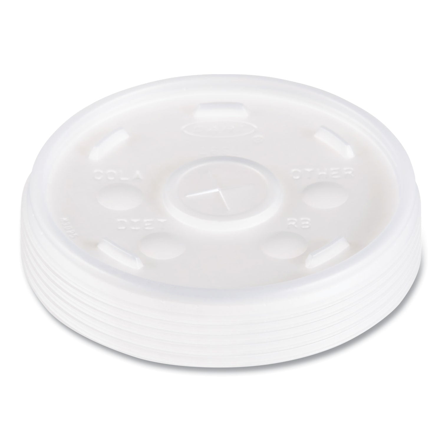 Dart Plastic Lids, Fits 12 oz to 24 oz Hot/Cold Foam Cups, Straw-Slot Lid, White, 100/Pack, 10 Packs/Carton (16SL)