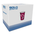 SOLO Paper Hot Drink Cups in Bistro Design, 12 oz, Maroon, 300/Carton (OF12BI0041)