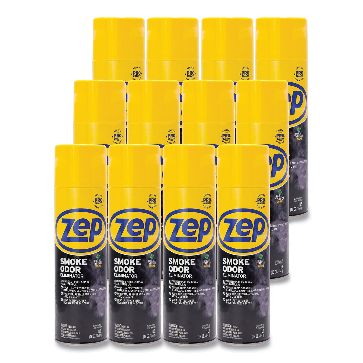 Zep Commercial Smoke Odor Eliminator, Fresh, 16 oz, 12/Carton (ZUSOE16CT)