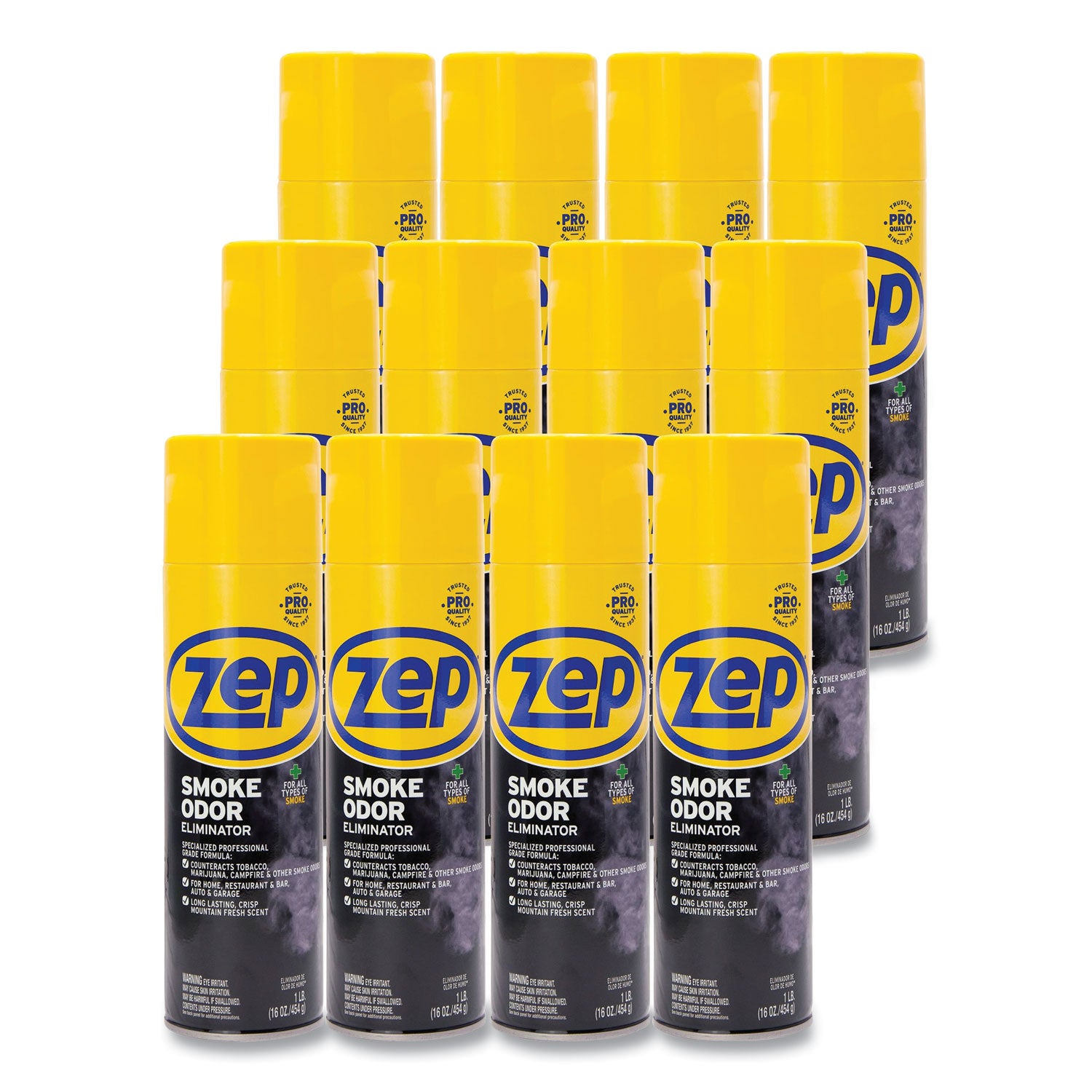 Zep Commercial Smoke Odor Eliminator, Fresh, 16 oz, 12/Carton (ZUSOE16CT)