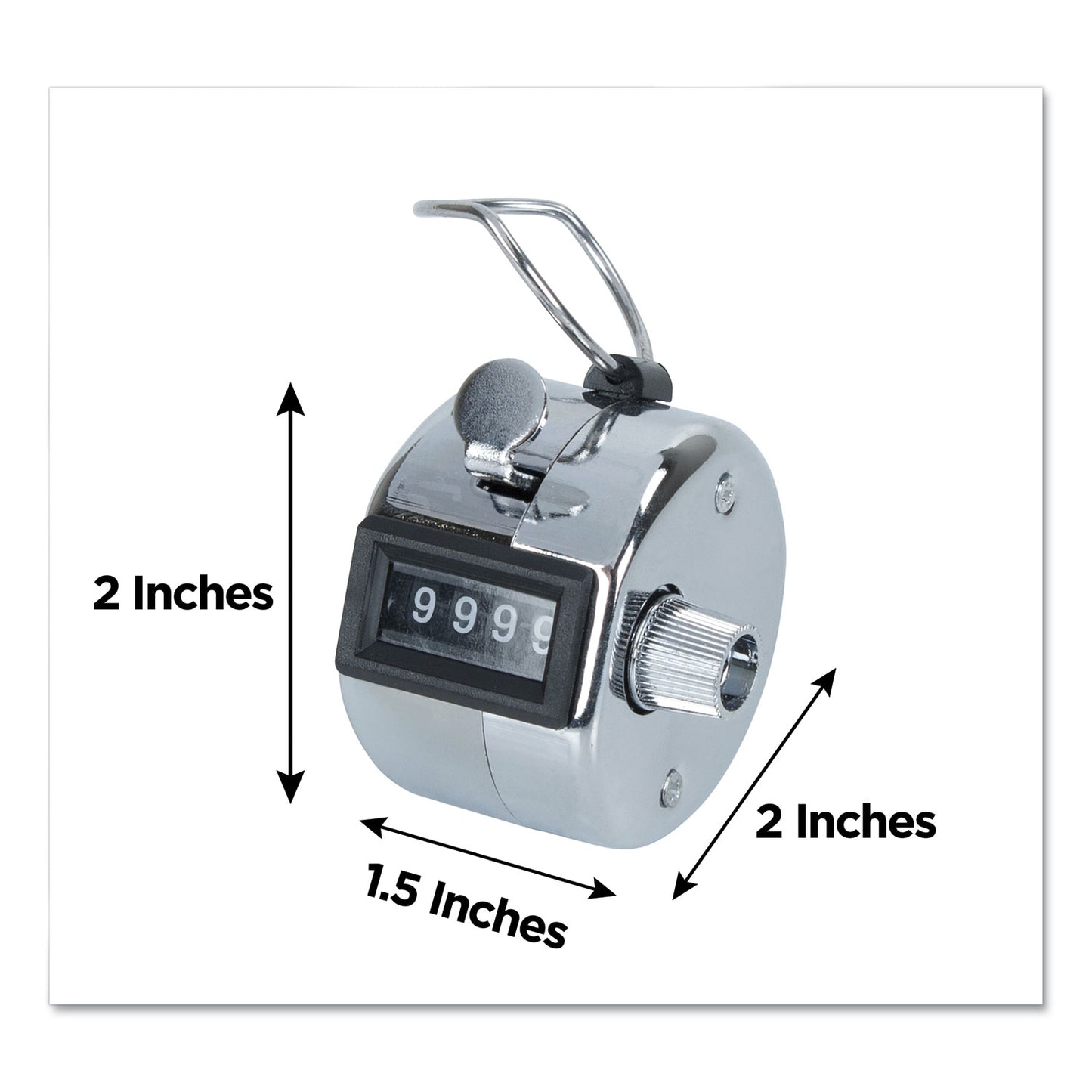 COSCO Crowd Control Hand Tally Counter, Registers 0-9999, Chrome (065118)