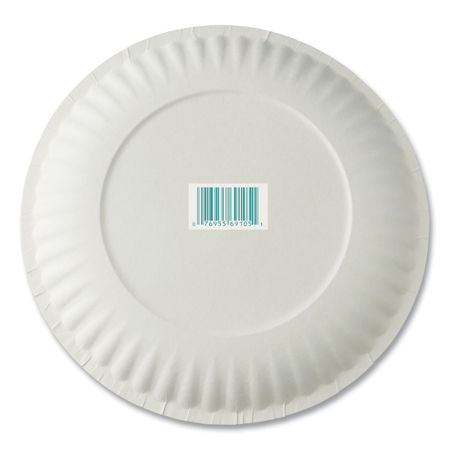 AJM White Paper Plates, 6" dia, 100/Pack, 10 Packs/Carton (PP6GREWH)
