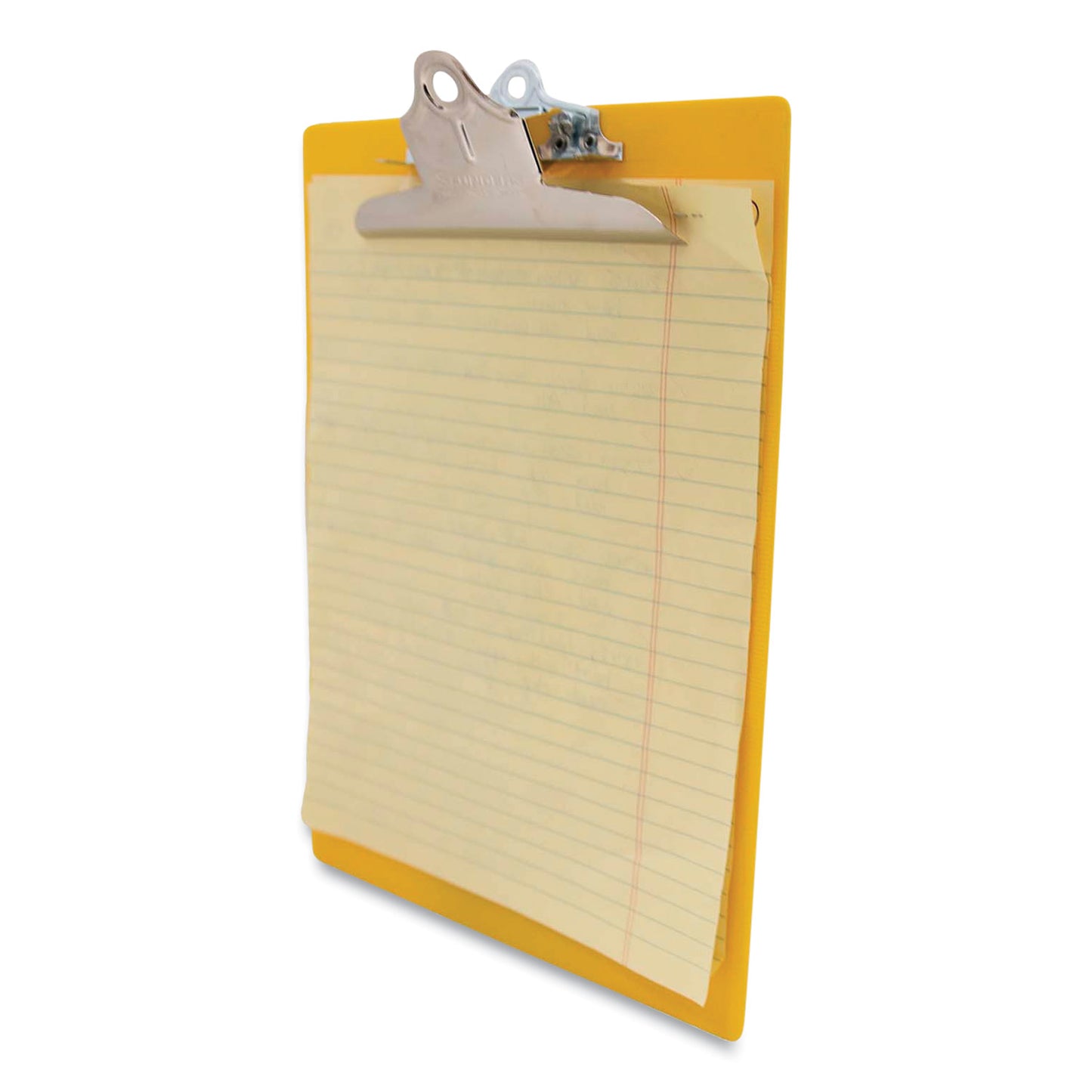 Saunders Recycled Plastic Clipboard with Ruler Edge, 1" Clip Capacity, Holds 8.5 x 11 Sheets, Yellow (21605)