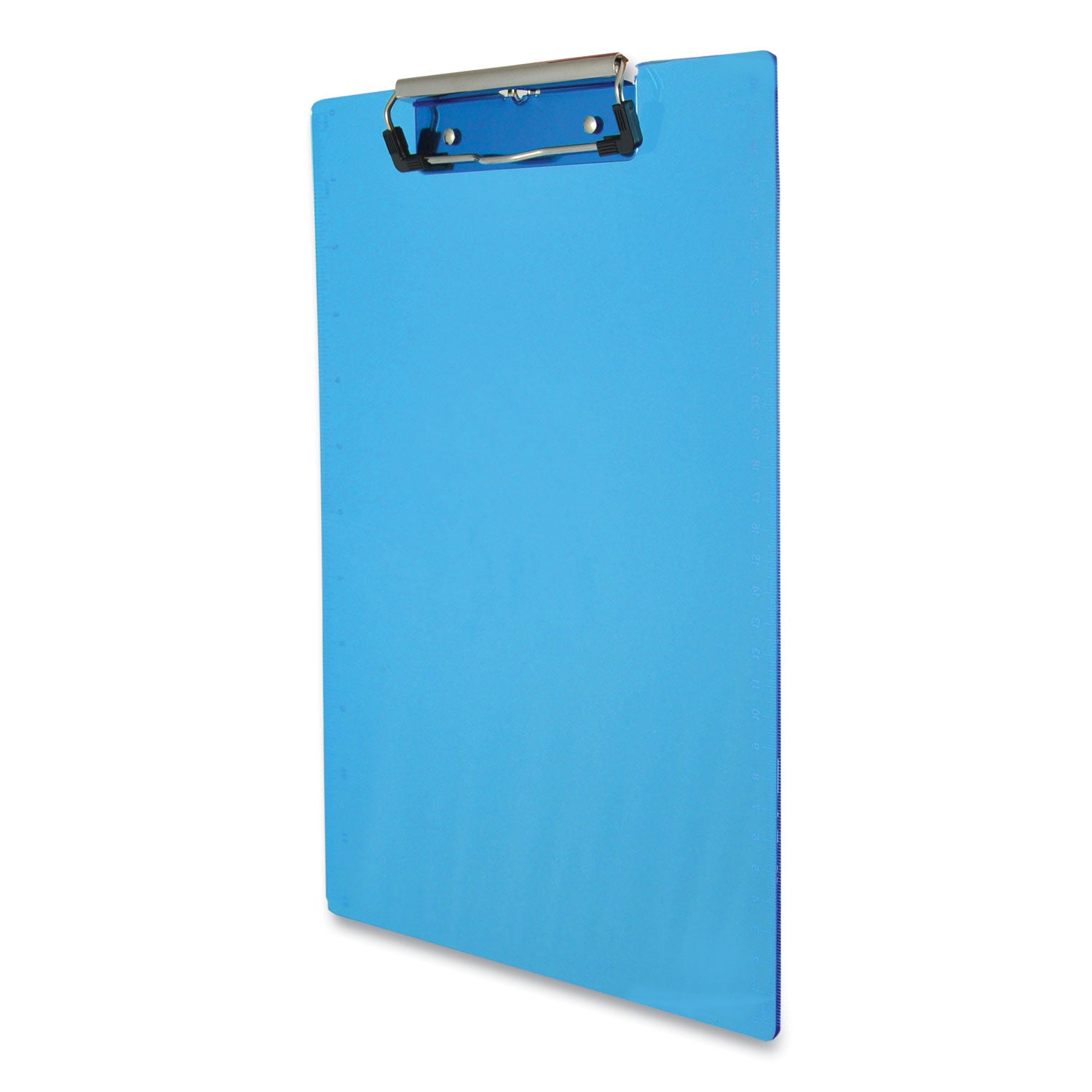 Saunders Acrylic Clipboard, 0.5" Clip Capacity, Holds 8.5 x 11 Sheets, Transparent Blue (21567)