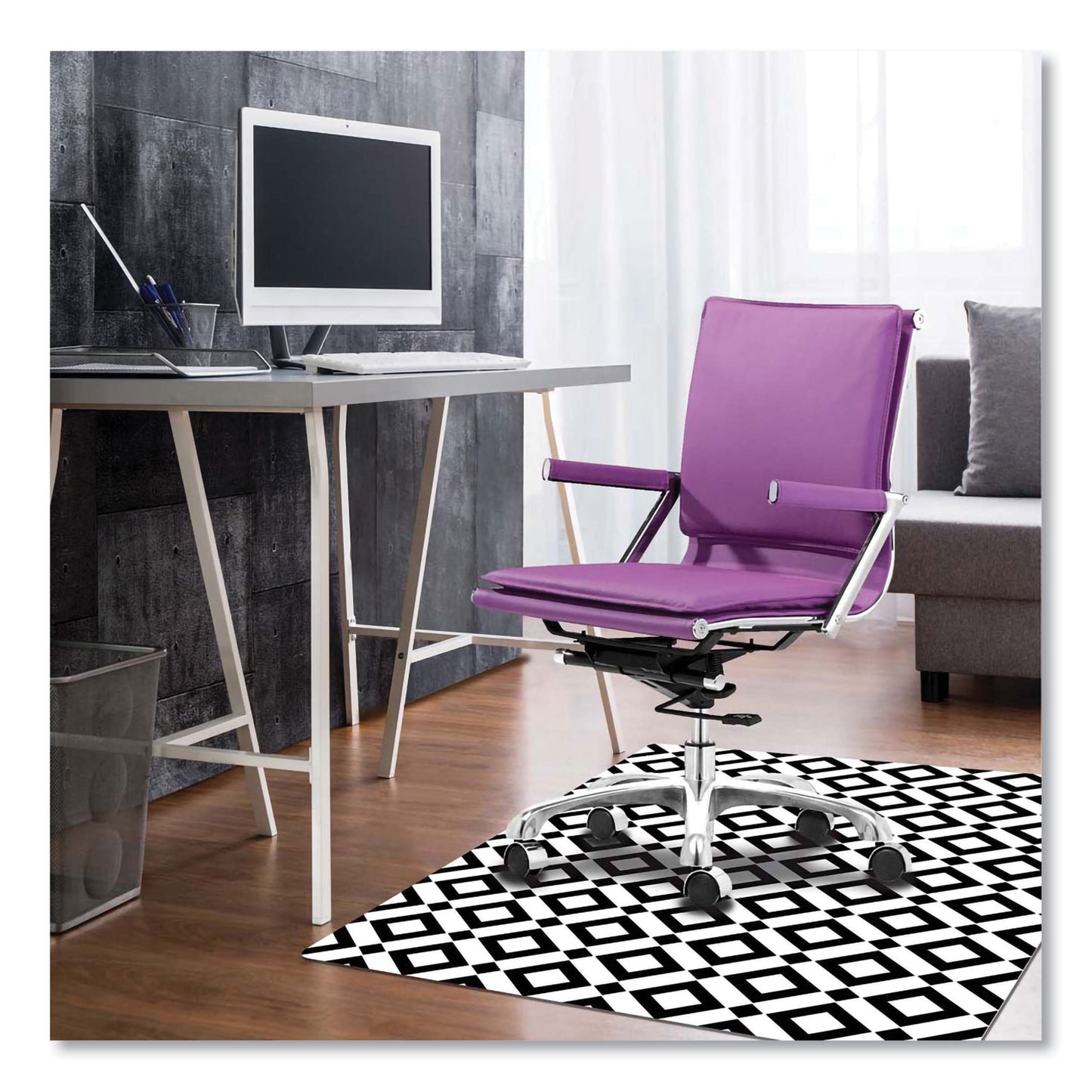 Deflecto FashionMat Chair Mat, Rectangular, 35 x 40, Diamonds (CM3540BD)