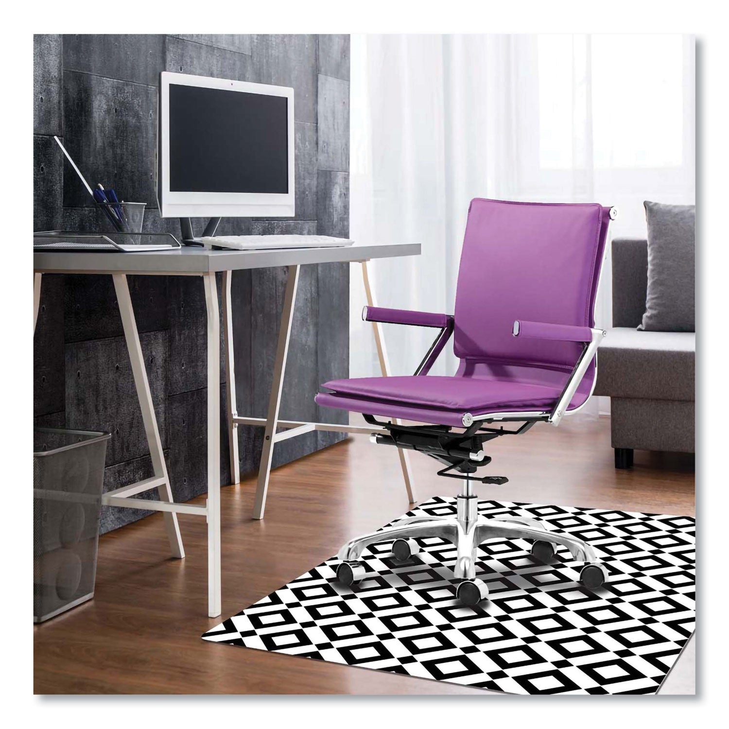 Deflecto FashionMat Chair Mat, Rectangular, 35 x 40, Diamonds (CM3540BD)