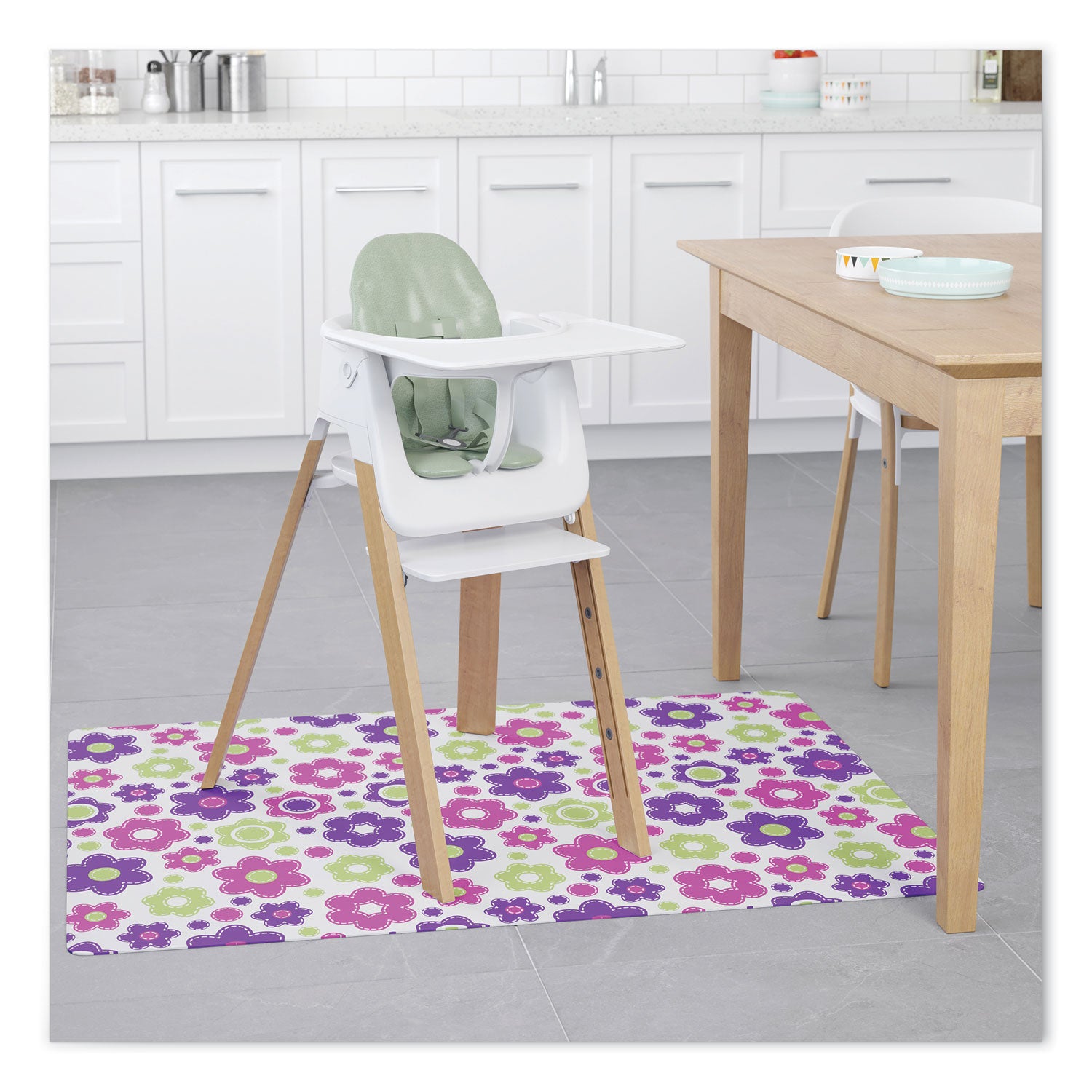 Deflecto FashionMat Chair Mat, Rectangular, 35 x 40, Daisies (CM3540LD)