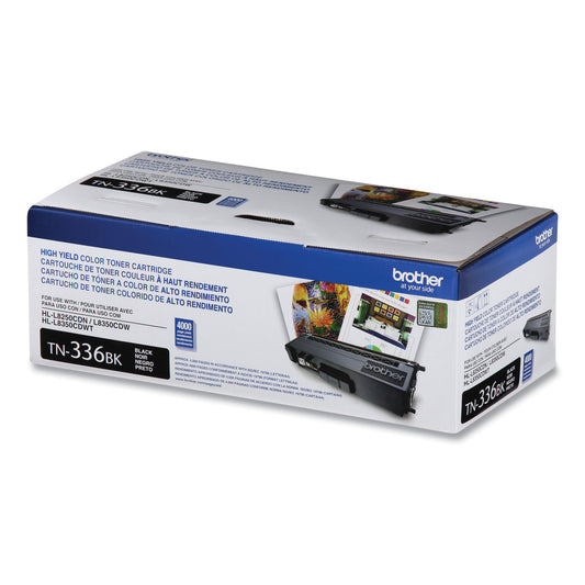 Brother TN336BK High-Yield Toner, 4,000 Page-Yield, Black