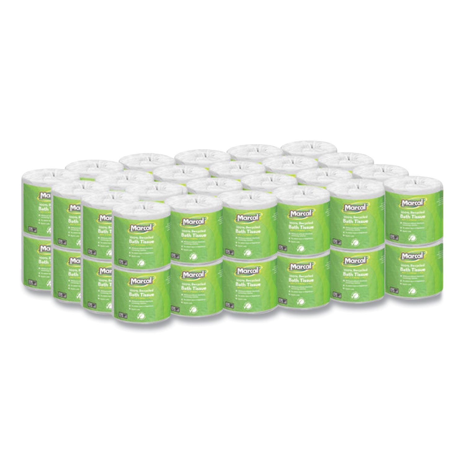 Marcal 100% Recycled 2-Ply Bath Tissue, Septic Safe, Individually Wrapped Rolls, White, 330 Sheets/Roll, 48 Rolls/Carton (6079)