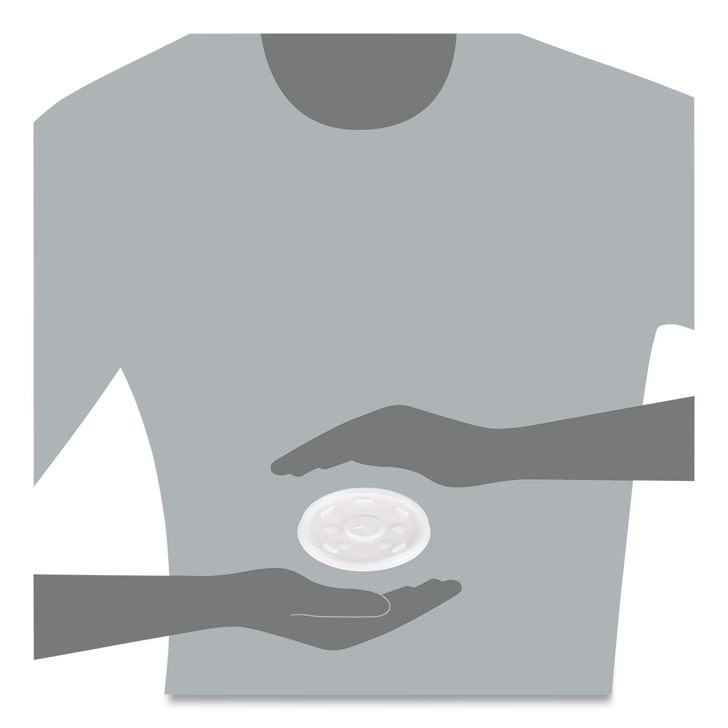 Dart Plastic Lids, Fits 12 oz to 24 oz Hot/Cold Foam Cups, Straw-Slot Lid, White, 100/Pack, 10 Packs/Carton (16SL)