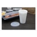 Dart Plastic Lids, Fits 12 oz to 24 oz Hot/Cold Foam Cups, Straw-Slot Lid, White, 100/Pack, 10 Packs/Carton (16SL)