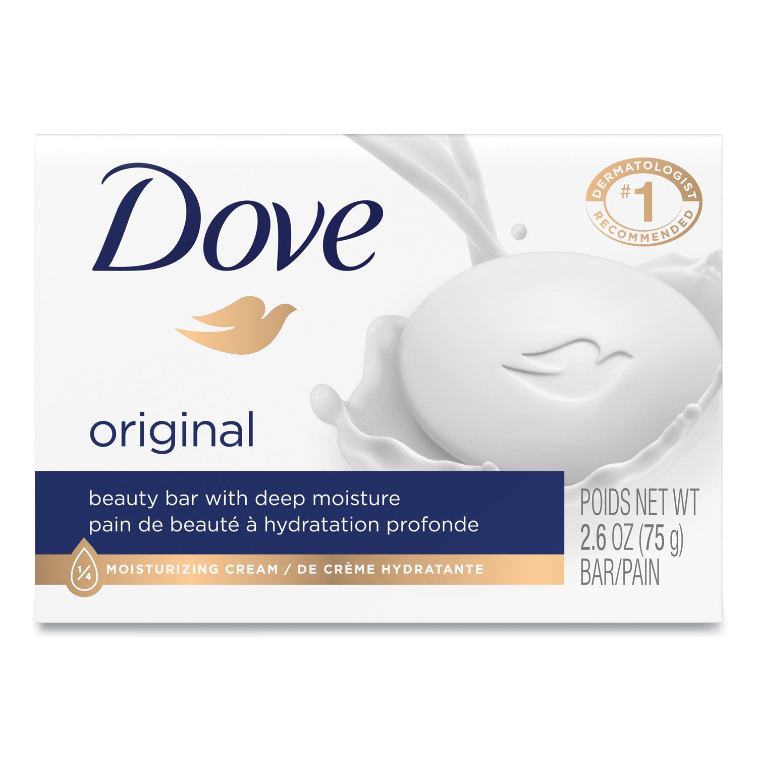 Dove White Beauty Bar, Light Scent, 2.6 oz (61073EA)