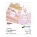 Avery Round Print-to-the Edge Labels with SureFeed and EasyPeel, 2" dia, Matte White, 300/Pack (22877)