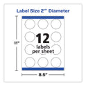 Avery Round Print-to-the Edge Labels with SureFeed and EasyPeel, 2" dia, Matte White, 300/Pack (22877)