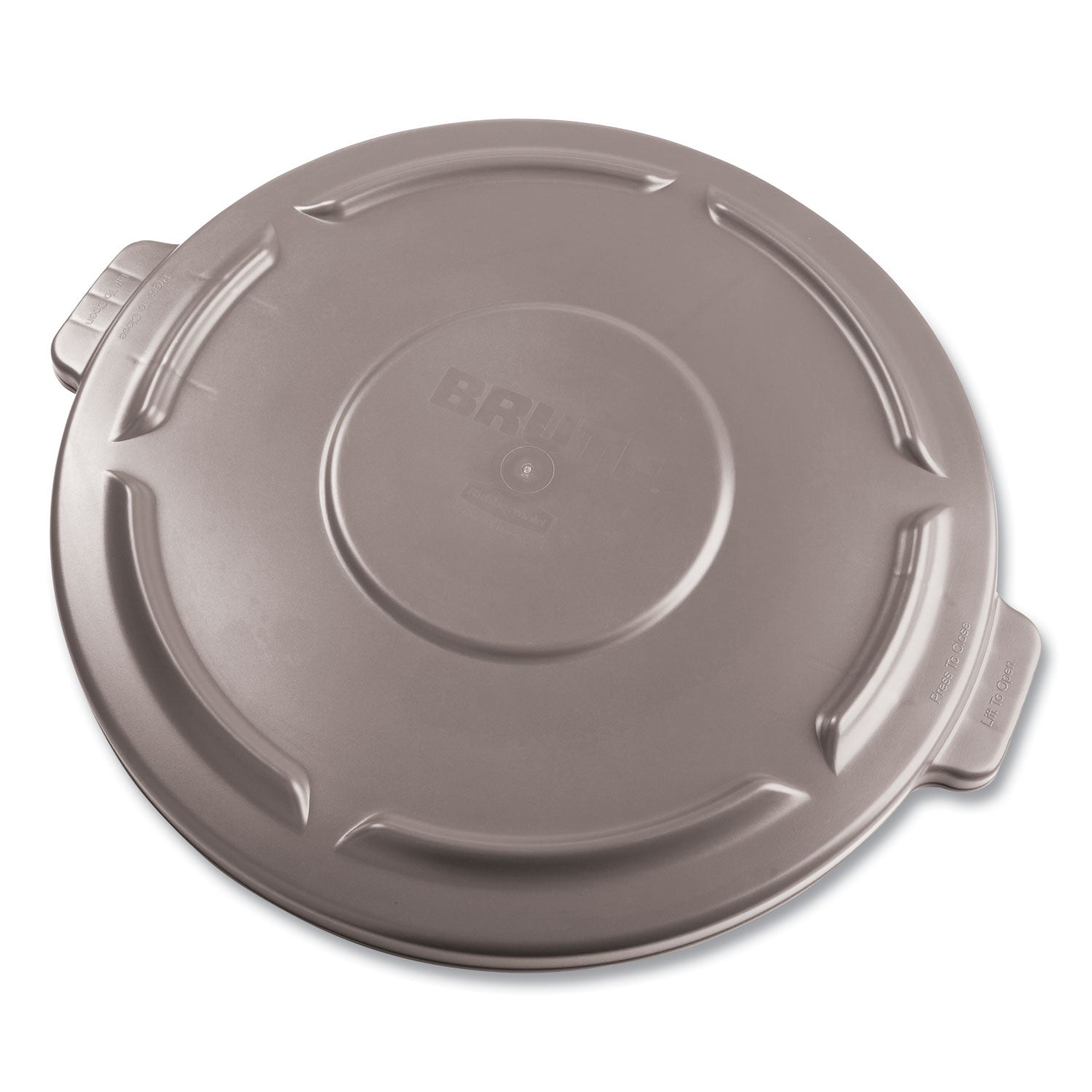 Rubbermaid Commercial BRUTE Self-Draining Flat Top Lid, for 32 gal Round BRUTE Containers, 22.25" Diameter, Gray (263100GY)