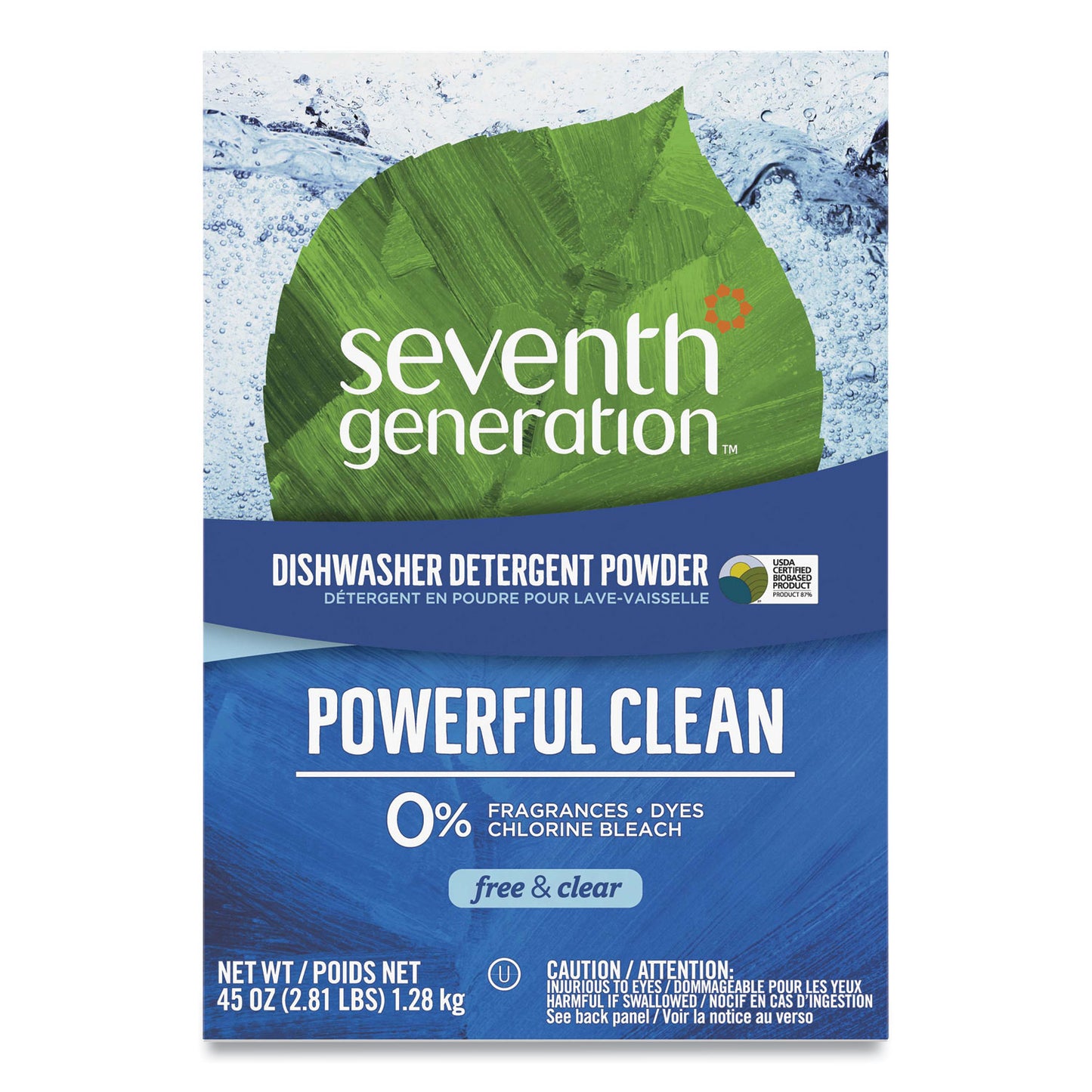 Seventh Generation Automatic Dishwasher Powder, Free and Clear, 45oz Box (22150EA)