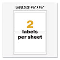 Avery UltraDuty GHS Chemical Waterproof and UV Resistant Labels, 4.75 x 7.75, White, 2/Sheet, 50 Sheets/Box (60502)