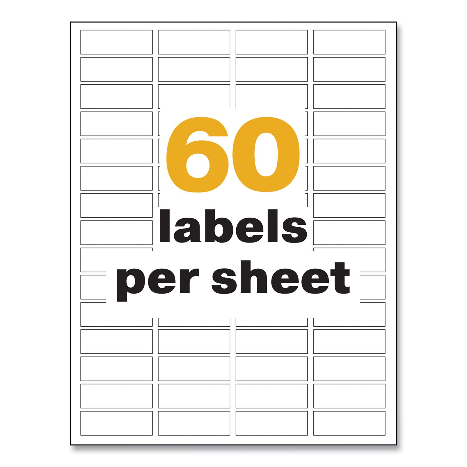 Avery UltraDuty GHS Chemical Waterproof and UV Resistant Labels, 0.5 x 1.75, White, 60/Sheet, 25 Sheets/Pack (60518)