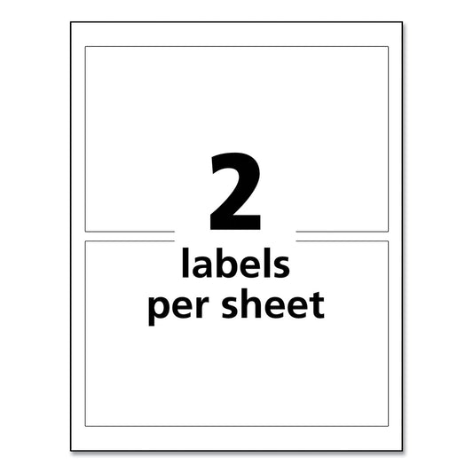 Avery UltraDuty GHS Chemical Waterproof and UV Resistant Labels, 4.75 x 7.75, White, 2/Sheet, 50 Sheets/Pack (60522)