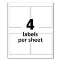 Avery UltraDuty GHS Chemical Waterproof and UV Resistant Labels, 4 x 4, White, 4/Sheet, 50 Sheets/Pack (60524)