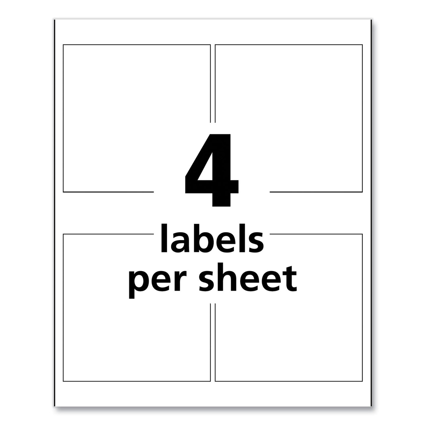 Avery UltraDuty GHS Chemical Waterproof and UV Resistant Labels, 4 x 4, White, 4/Sheet, 50 Sheets/Pack (60524)