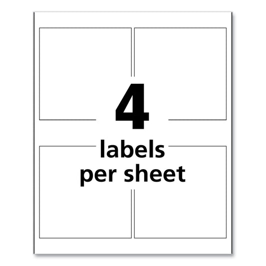 Avery UltraDuty GHS Chemical Waterproof and UV Resistant Labels, 4 x 4, White, 4/Sheet, 50 Sheets/Pack (60524)